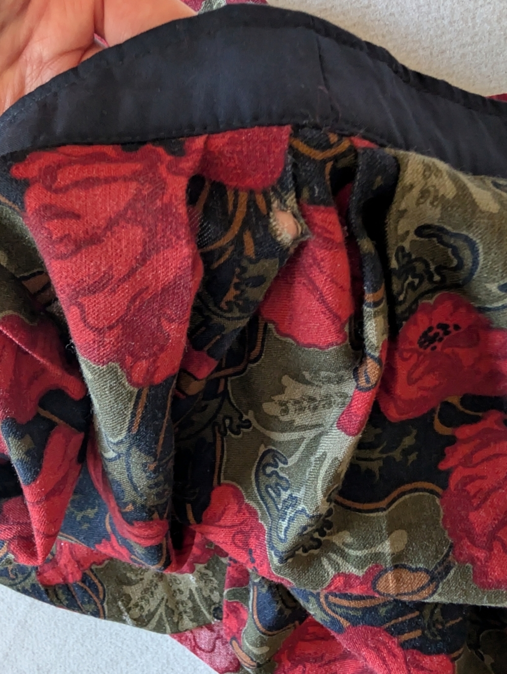 Vintage Poppies Floral Print Midi Circle Skirt Dark Academia Art Nouveau XL 16 image 5